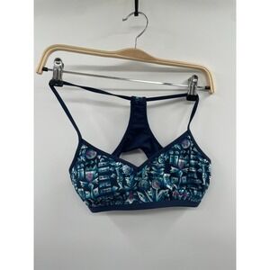 Carve Designs Bikini Top Women's Small Blue Tropical Stretch Swimwear Beach NWT